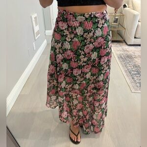 Wayf Floral tie wrap skirt